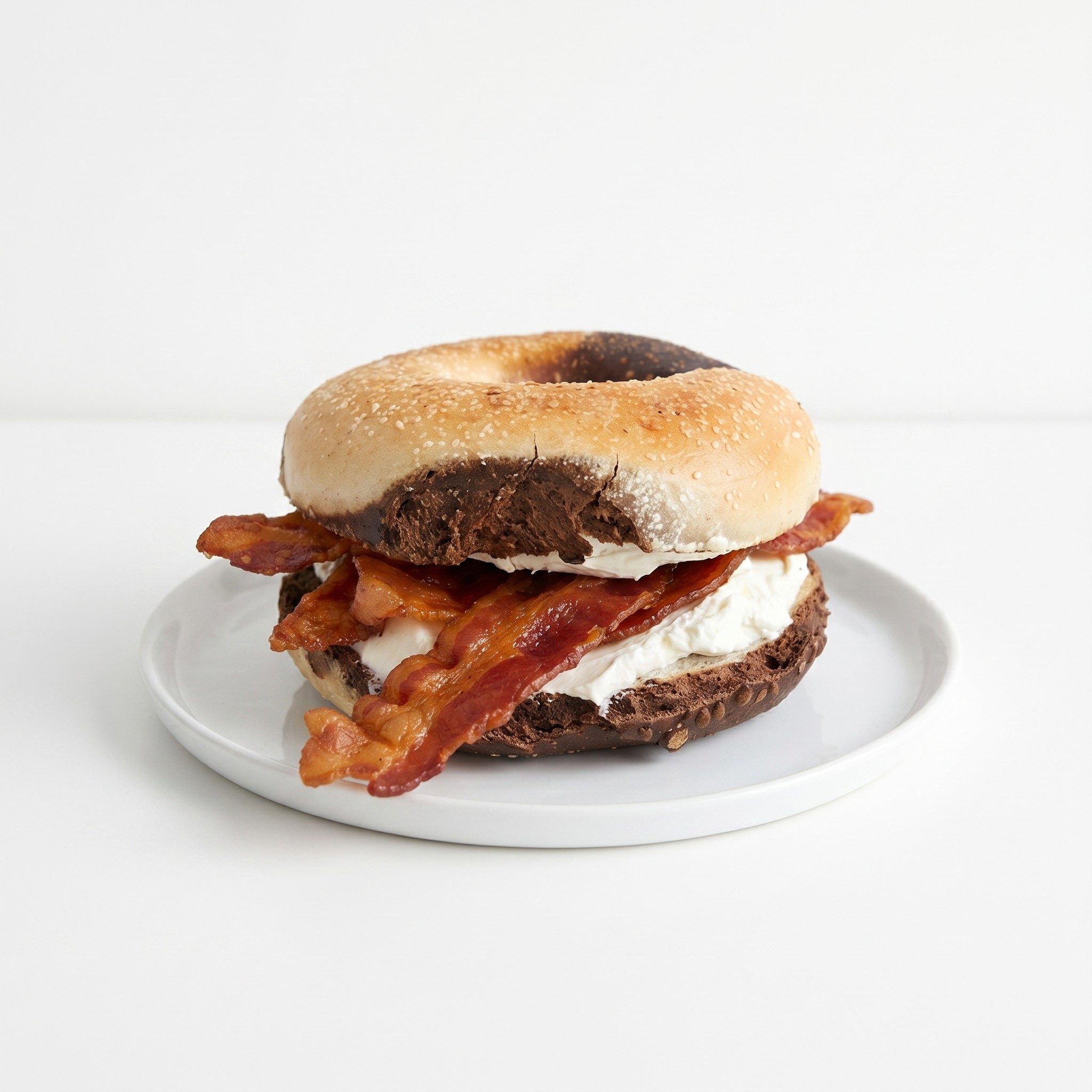 Bagel with Flavored Cream Cheese & Bacon.