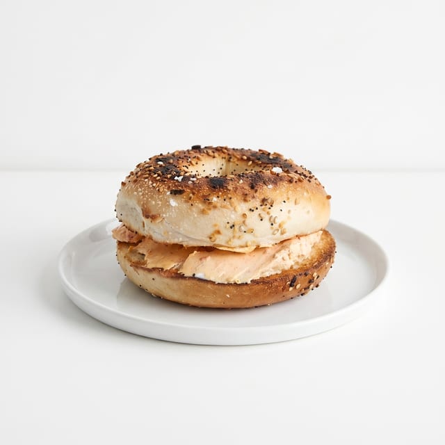 Bagel with Smoked Salmon Spread.
