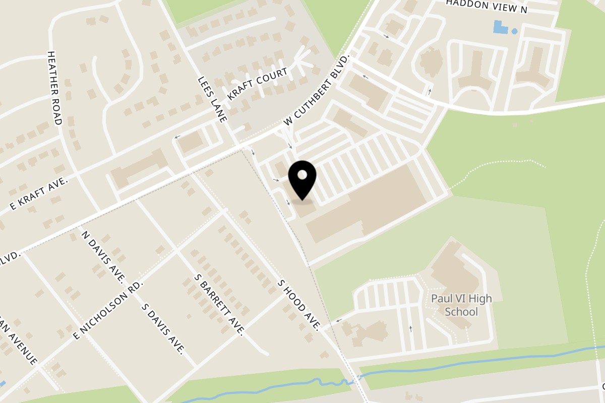 Map showing the location of Westmont Bagel on Westmont Shopping Plaza in Haddon Township